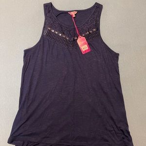 Candie’s Embellished Crochet Tank - XL